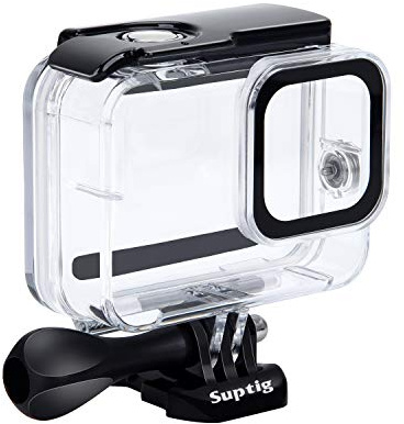 Suptig Wasserdichtes Gehäuse, schützendes Unterwasser-Tauchgehäuse, kompatibel mit GoPro Hero 8, schwarz, wasserdicht, 60 m