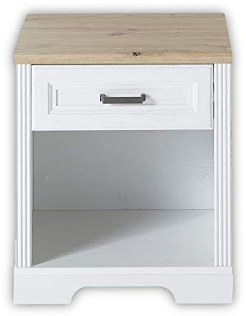 Stella Trading JASMIN Rollcontainer Schreibtisch in Pinie hell, Artisan Eiche Optik - Mobiler Büroschrank mit Fach und Schublade - Landhausstil Büromöbel Komplettset - 54 x 62 x 39 cm (B/H/T)