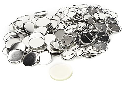 T opiky 100 Stück runde Sicherheitsnadel-Brosche, blanko, mit Anstecknadel, klar, Emblem-Emblem, 44 mm, für die Maschine.