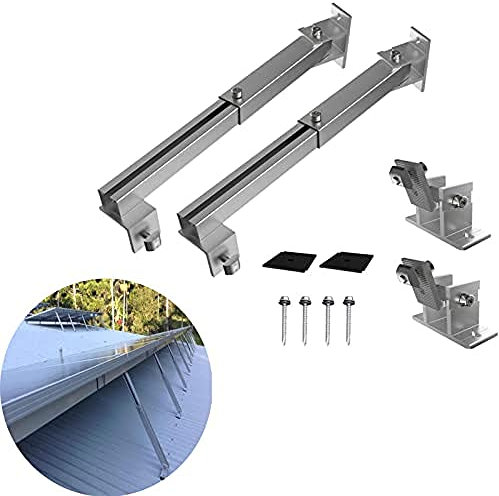 ELSHY Solarmodul Dachhalterung Befestigung Montage Aufständerung Schrägdach Ziegeldach,Solarpanel Halterung Flachdach Für Balkonkraftwerk Flachdach Fassade, Verstellbarer Hinterer Fuß 10-15 Grad