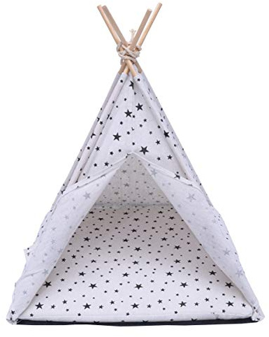 VILLCASE Carpa para Mascotas Cama para Gatos con Calefacción Tipi para Mascotas Casitas para Perros Pequeños Tipi De Perro Cama Tipi para Perros Perro Pequeño Nido De Gato Poliéster