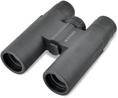 KODAK Jumelles BCS600 12x32 - Jumelles Compactes, Grossissement 12X, Objectif 32mm, Champ de Vision 79m à 1000m, Finition Antidérapante, Filetage pour Trépied, Molette de Mise au Point Centrale - Noir