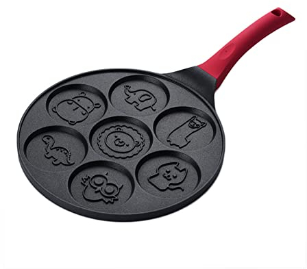 HUIOP Nonstick Pancake Griddle Pan with Animal Shapes, Pancake Maker Pan - Griddle Pancake Pan Molds for Kids Nonstick Pancake Griddle Pan with 7 Animal Shapes