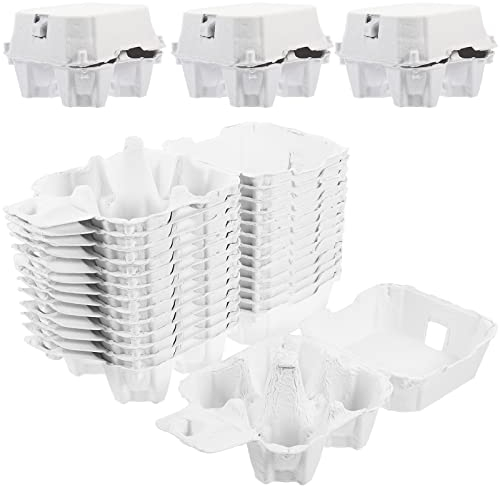 Alipis 50Pcs Egg Boxes for Chicken Eggs, 4 Count Pulp Fiber Egg Storage Container Crate Paper Holder for Home Family, Farm, Market, DIY Supplies, Egges Packing