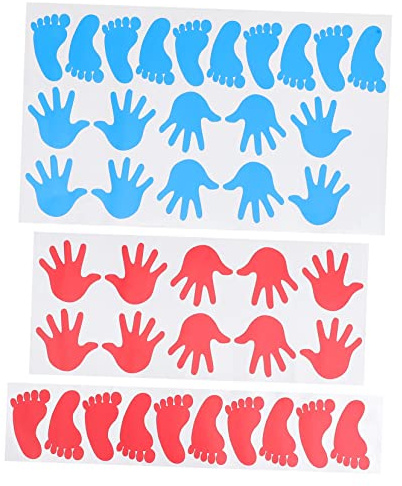 40pcs Footprint Handprint Floor Stickers PVC Creative Decor | No Sticky Residue, Easy to Stick and Peel, Quote Wall Stickers for Nursery DIY