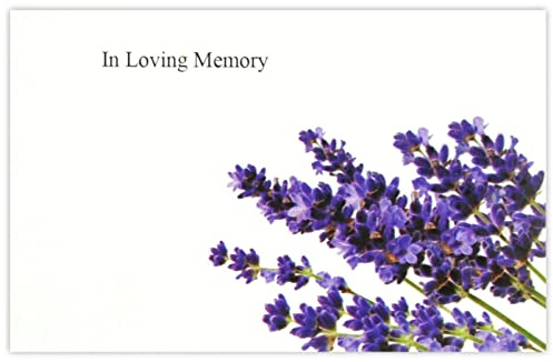 celloexpress In Loving Memory (Lavender) Flower Message Cards - 60mm x 90mm - Bereavement Florist Card Sympathy Condolences Notes (Pack of 10)