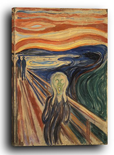 Printed Paintings Leinwandbild (30x40cm) Edward Munch: Der Schrei (1910), Leinwand auf Keilrahmen gespannt und fertig zum Aufhängen, hochwertiger Kunstdruck aus deutscher Produktion