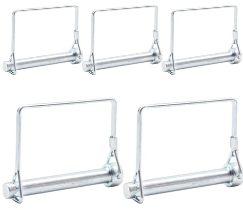 CEEYSEE 5Stück Sicherungsstift 10 mm x 70 mm Einen Splinte Rohrklappsplinte mit Rastverschluss eckigem Bügel aus Verzinktem für Anhänger, Traktoren, Kippern, Bauernhof, Rasenmäher (F.10 mm x 70 mm)