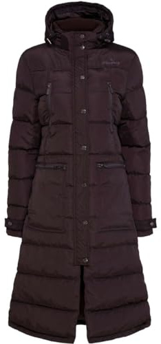 RL24 - Winter Reitmantel Candice von Equipage – After Dark – XS-XXL | Wintermantel wasserabweisend & atmungsaktiv – Steppmantel mit Kapuze – langer Mantel – Reitbekleidung für Damen