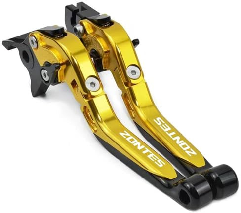 Ppalanca de freno Embrague Para Zontes G1-125 ZT125-U 125 U1 Z2 125 U125 Motocicletas Palanca De Embrague De Freno Palancas Extensibles Plegables Manetas Manillar (Color : Gold Black)