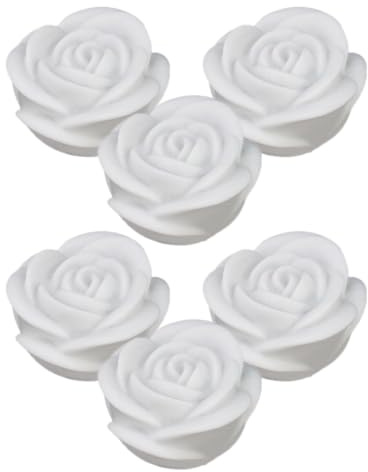 jojofuny Lampade Notturne Romantiche Luci LED a Forma di Rosa Bianca 6 Pezzi in Plastica Resistenti e Facili da Usare Colore Casuale per Ristoranti e Occasioni Speciali