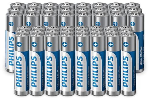 Philips Ultra AA/AAA alkaliska batterier kombo – multianvändning för olika enheter, paket med 48