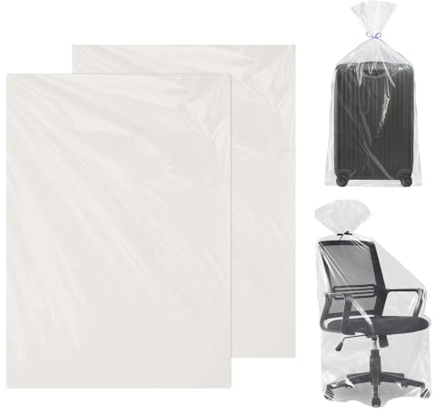 Lisetar große Plastiktüten, 2 Stück, Koffer-Aufbewahrungstaschen, 100 x 150 cm, robuste Kunststoff-Taschen, transparent, wasserdicht, große Umziehentaschen (101,6 x 152,4 cm)
