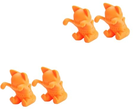 Amosfun 4pcs Cat Tea Infuser Silicone Animal Loose Leaf Tea Strainer Filter Diffuser Kitchen Gadgets