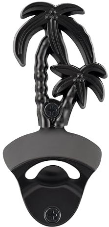 Jumiok Black Palm Tree Bottle Opener Wall Mount Beer Cap Opener Stainless for Beach Theme