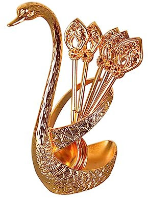 OKUMEYR Swan Spoon Zinc Alloy Kitchen Gadgets Storage Rack Food Serving Spoons
