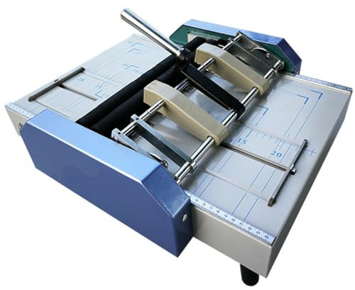 GAYAYAS Papierfalzmaschine, A3 A4 Sattelstich-Flachheftmaschine, automatische Bindemaschine, 5 Nagelpositionen für 24/6-Heftklammern, für Kartenordner-Farbseiten