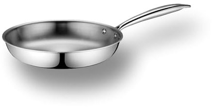 Cflagrant® Poêle en Acier Inoxydable Triply Inox 18/10 sans PFAS/PFOA/PTFE/Cadmium et Sans Revêtement Antiadhésif (20cm)