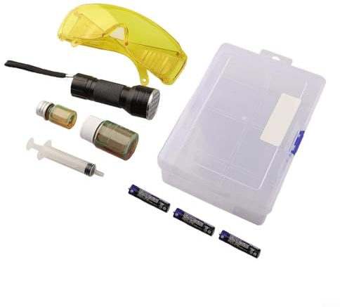 AC läckagedetektorkit, bil luftkonditionering läcka test kit, UV oljefärg läckagedetekterings kit, bärbar ficklampa läckagedetektor