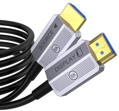 Fibopitcal 8K Fiber Optic HDMI Cable 100ft, 48Gbps Long HDMI 2.1 Cable 8K@60Hz/4K@120Hz, Ultra HD HDR, Directional (Source to Display), for PS5 4 3/Xbox/TV/Monitor/Laptop/Projector/Blu-ray