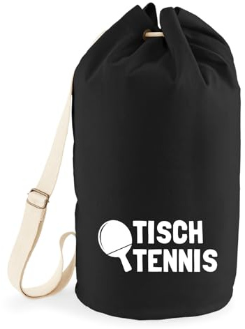 Huuraa Seesack Tischtennis Tischtennisschläger 20 Liter Black Baumwolle Rucksack Geschenkidee