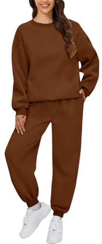 CCOOfhhc Jogginganzug Damen Trainingsanzug Weich Jogging Anzug Set Damen Sportanzug Oversized Baumwolle Zweiteiler Winter Sweatshirt Hausanzug 2 Teilig Sweatshirt Mit Hose Outdoor