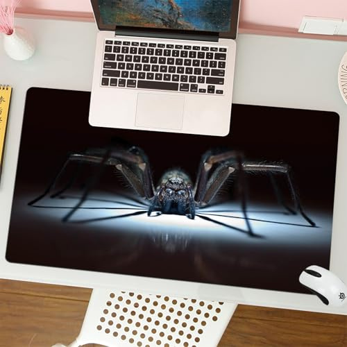QRFASFZO Großer Mauspad - 80x30cm Gaming-Mauspad mit genähten Kanten, Nicht rutschender Unterlage,Gruseliger Krabbler, eine große beleuchtete Spinne, deren Beine Sich über,Schreibtischmatte und Maus