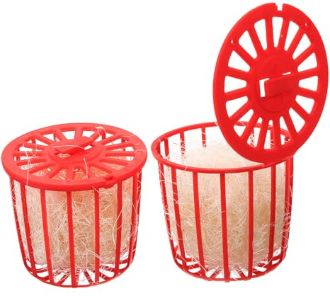 Mikikit Cuencos para Nidos de Palomas y Loros, 2 Unidades, Material Plástico y Yute, Fácil Instalación y Lavable, Adecuado para Jaulas en Casa o Tienda de Mascotas