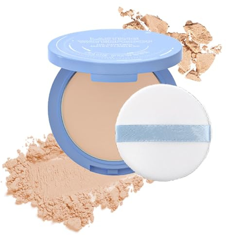 Translucent Mattifying Setting Powder For Oil Control And Shine-Free Finish - Compact Pressed Face Powder With Built-In Mirror And Puff For Daily Touch-Ups On Dark Complexion