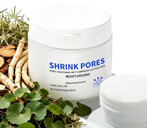 80 Pezzi Pads Viso Rassodanti Pori,Dischi Esfolianti Doppia Faccia per Pulizia Profonda e Idratazione,Toner Pads con BHA e Cura Pelle Quotidiana,Adatti a Uomini e Donne,150g