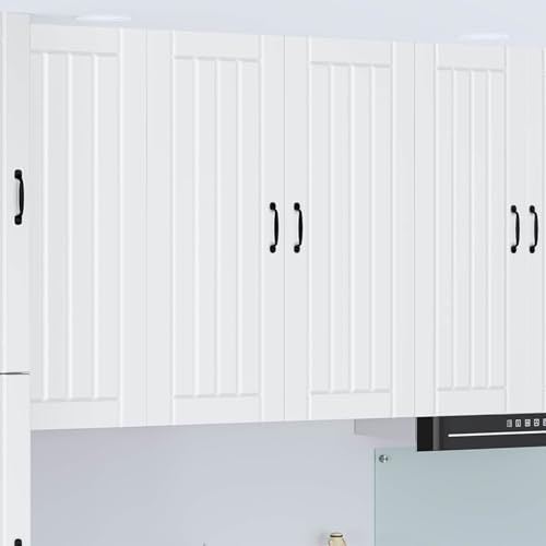 Teenpull Weißer Küchenschrank, 80x31x100 cm, aus Holzwerkstoff, mit Schiebetüren, ideal als Vorratsschrank & Buffet für Esszimmer und Küche
