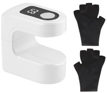 LAKPYN Mini Lámpara UV LED Uñas Portátil 3W – Secador de Gel Recargable USB-C 300mAh – Temporizador 30s/60s Luz Roja para Manicura Viaje (Guantes Anti-UV Incluidos)