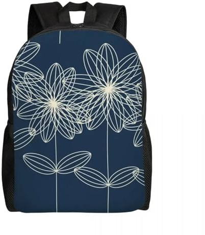 ASDCTYTKO Maßgeschneiderter riesiger Dhalia Navy Rucksack für Frauen, Männer, College-Schüler, Schultasche passt 15-Zoll-Laptoptaschen Festivalgeschenk