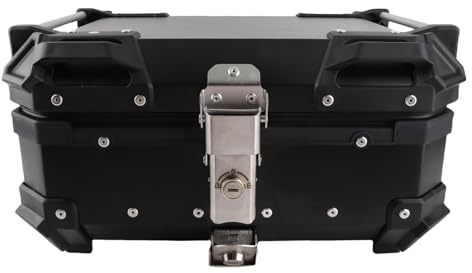 Brrnoo Motorrad-Hecktasche, Motorrad-Gepäckbox mit Abnehmbarem Boden und Liner, Heckbox, Topcase, 28 L, Großes Fassungsvermögen, Stoßfester Ersatz (Black)