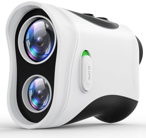 SKYBASIC Telémetro Láser de Golf 1200 Yardas, 7X Aumento y ±1m, con Pendiente, Bloqueo de Bandera y Vibración, IP54, Función Magnética, Carga USB-C, Funda Incluida