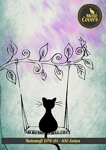 Meow Covers Notenheft DIN A4 - 100 Seiten: Perfekt fr das aufschreiben von Noten, Gitarre, Klavier, Fl”te, Oboe, Geige - perfekt fr den Musikunterricht