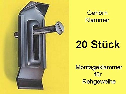 GTK - Geweihe & Trophäen KRUMHOLZ 20 pinzas metálicas para cuernos de ciervo 52.2-20