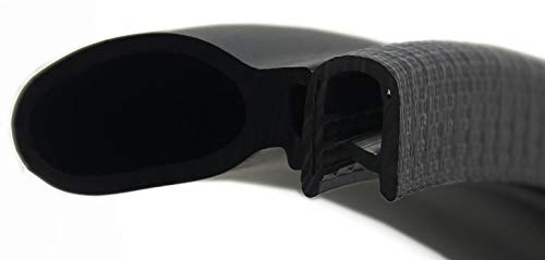 SMI-Dichtungsprofil DS41 für 2-4mm PVC mit Stahleinlage/EPDM Vollgummi selbstklemmend ohne Kleber - Kantenschutz mit Dichtung seitlich, Kantenschutzdichtprofil für Auto, Kofferraum (1 m)