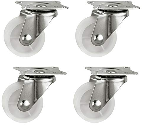 XNJIHWA 4Pcs Ruote Girevole 40mm Rotelle Quote Universal Senza Freni Ruote Orientabili per Armadi,Mobili,Carrelli e sedie,Capacità di Carico 20kg,Bianco