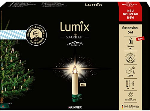 Lumix® SuperLight Bavaria Mini kabellose LED Christbaumkerzen Weihnachtsbaumkerzen 6er Erweiterungs-Set Elfenbein 9cm warmweiß Made in Germany 77911