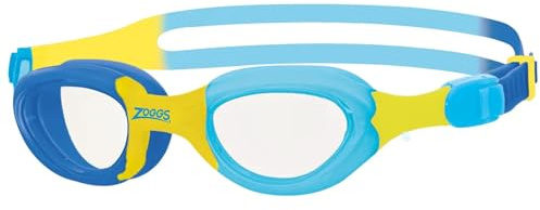 Zoggs Little Super Seal - Gafas de natación para niños con ajuste rápido y protección UV (hasta 6 años), color azul, amarillo y transparente