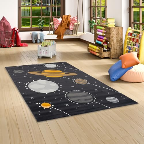 Kinderteppiche mit Planeten und Weltallmotiv - Pflegeleicht und strapazierfähig - Perfekt für das Kinderzimmer