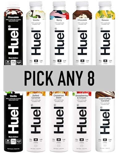 Huel Ready-to Drink - 500ml - Pick any 8-8+ Flavours to choose from - Banana, Berry, Chocolate, Cinnamon Swirl, Iced Coffee Caramel, Salted Caramel, Strawberries & Cream, Vanilla