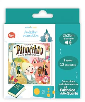 Lunii - Coffret avec Livre Audio en Italien pour Enfants Pinocchio, Histoire d'une marionnette - Histoires à écouter pour Les Enfants de 5 Ans sur l'usine des Histoires