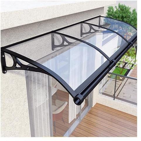 Auvent de Véranda Extérieur，Auvent de Porte Entrée，Contre Pluie Neige UV,Marquise de Porte Extérieure，Protection Contre la Pluie et UV en Polycarbonate Transparent (Size : 150x260cm/59x102in)