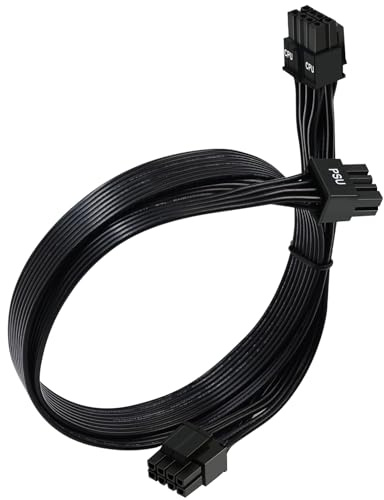 COMeap Câble CPU pour bloc d'alimentation Corsair, CPU 8 broches mâle vers double CPU 8 broches (4+4 amovibles) mâle EPS-12V adaptateur d'alimentation pour alimentation Thermaltake Aresgame 69 cm