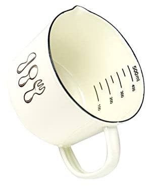 Alipis Tazza Graduata Smaltata Scala 300ml, Misurino in Smalto Alimentare Manico, Compatta e Colorata Per Uso Domestico e Ristorazione, Facile Da Pulire, Confezione Singola