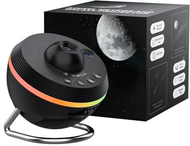 Ainael Galaxy Projector, Star Projector Home Planetarium with 1 Glass Projection Disc, 180° Rotatable Starry Sky Night Light with Meteor Effects & Light Strip for Bedroom, Kids & Adults Gift