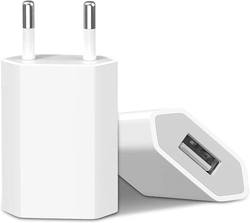 AYMBH 2 Pin to USB Plug Travel Adapter Charger Universal Power Converter for Asia & Europe Wall Adapter with USB Port for Phones, Tablets, Shavers & Toothbrushes Compact & Lightweight 100-240V Input