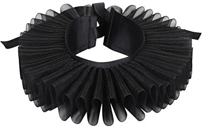 JSGHGDF Collier ras du cou à volants pour femme et fille - Accessoire de déguisement élisabéthain victorien, Noir , M